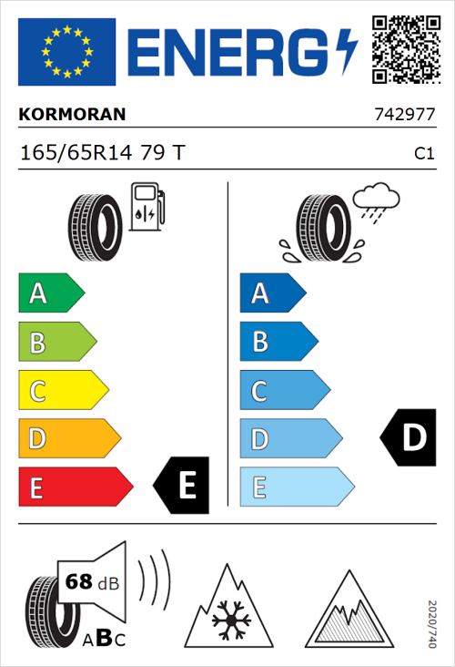 Tyre Label for Kormoran Snowpro 165/65R14 79T